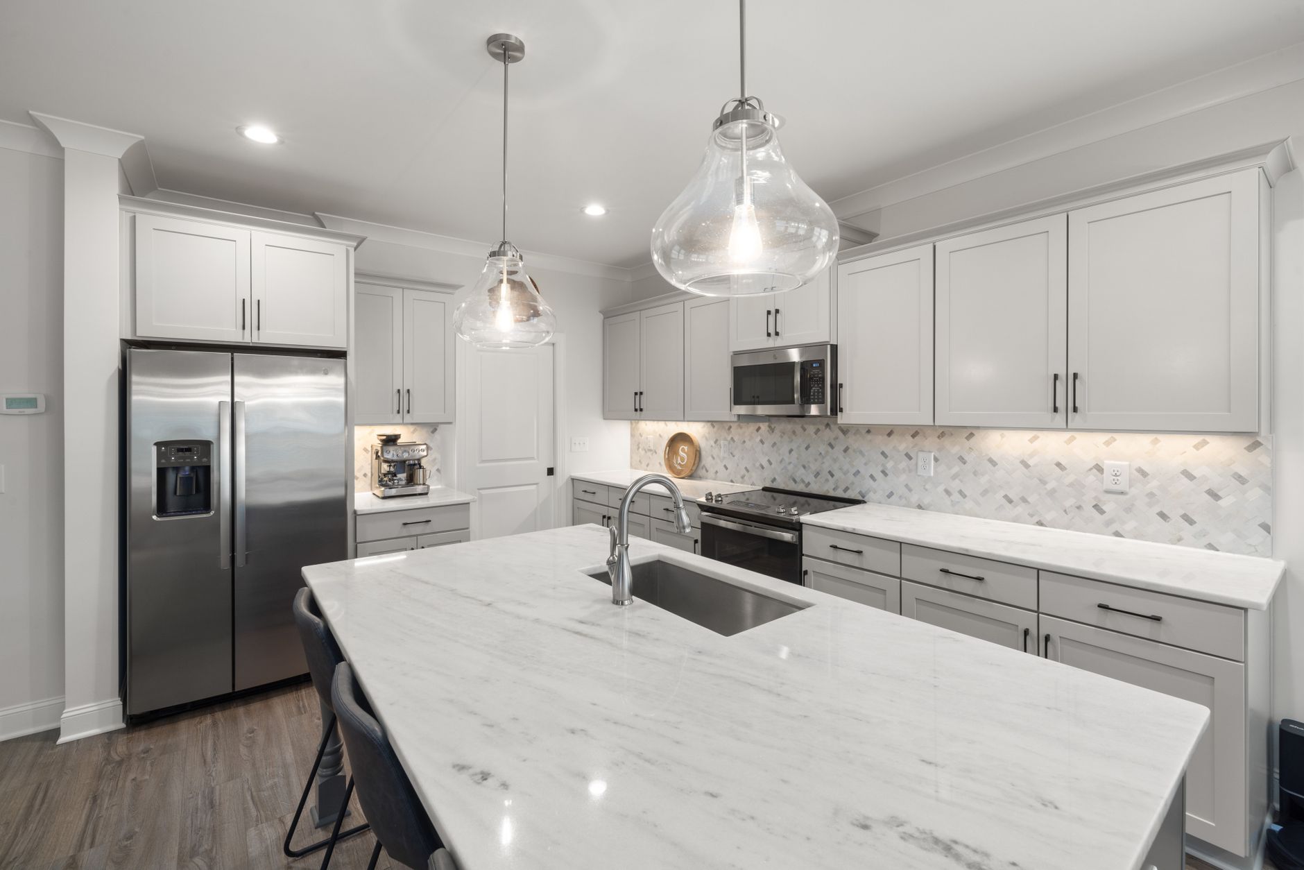 Modern kitchen with updated cabinet hardware