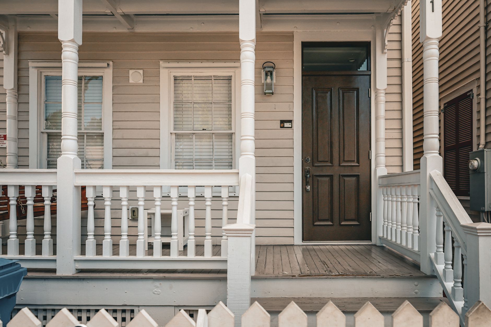 A classic house porch and front entrance