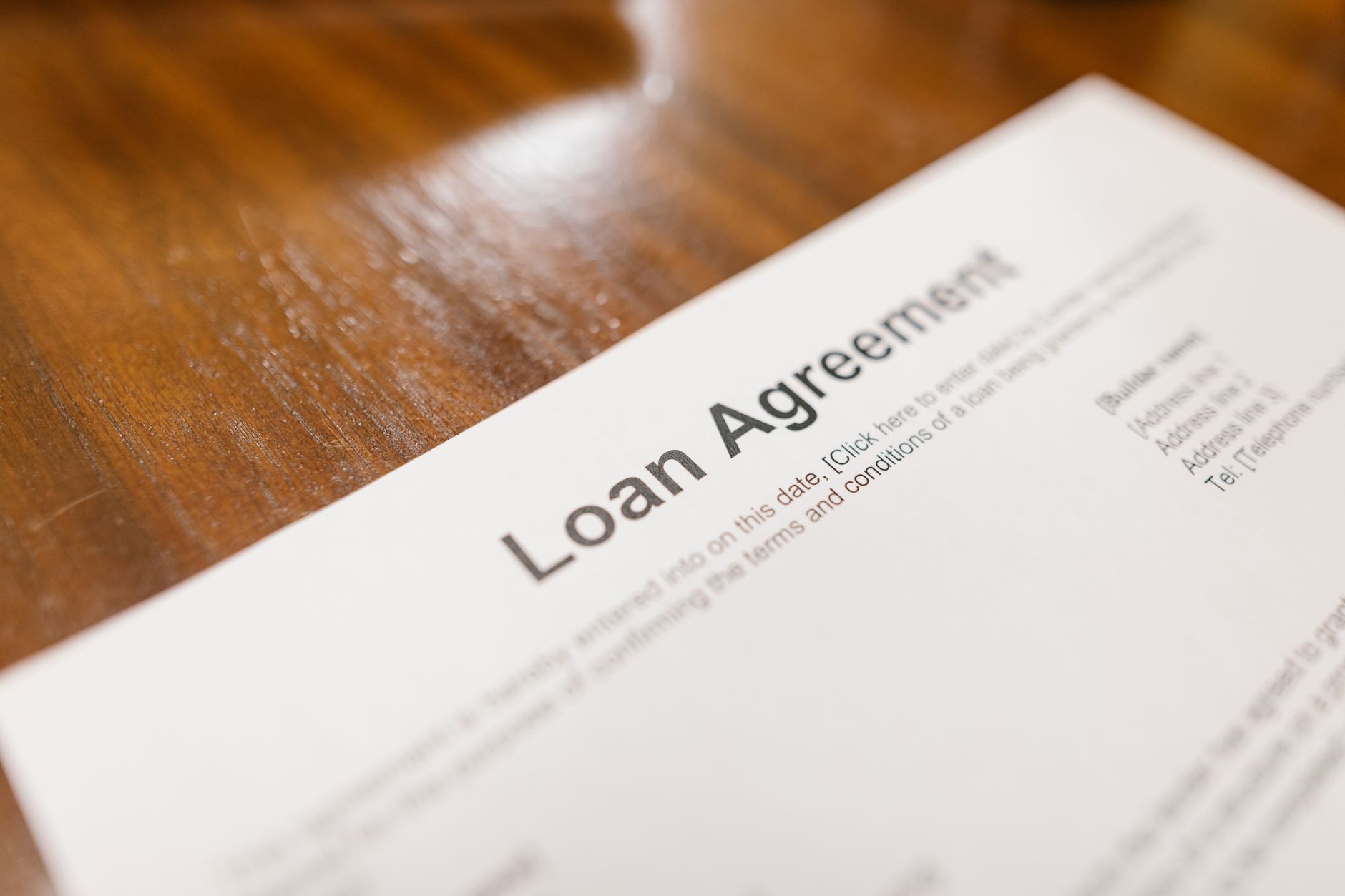Loan documents ready to sign