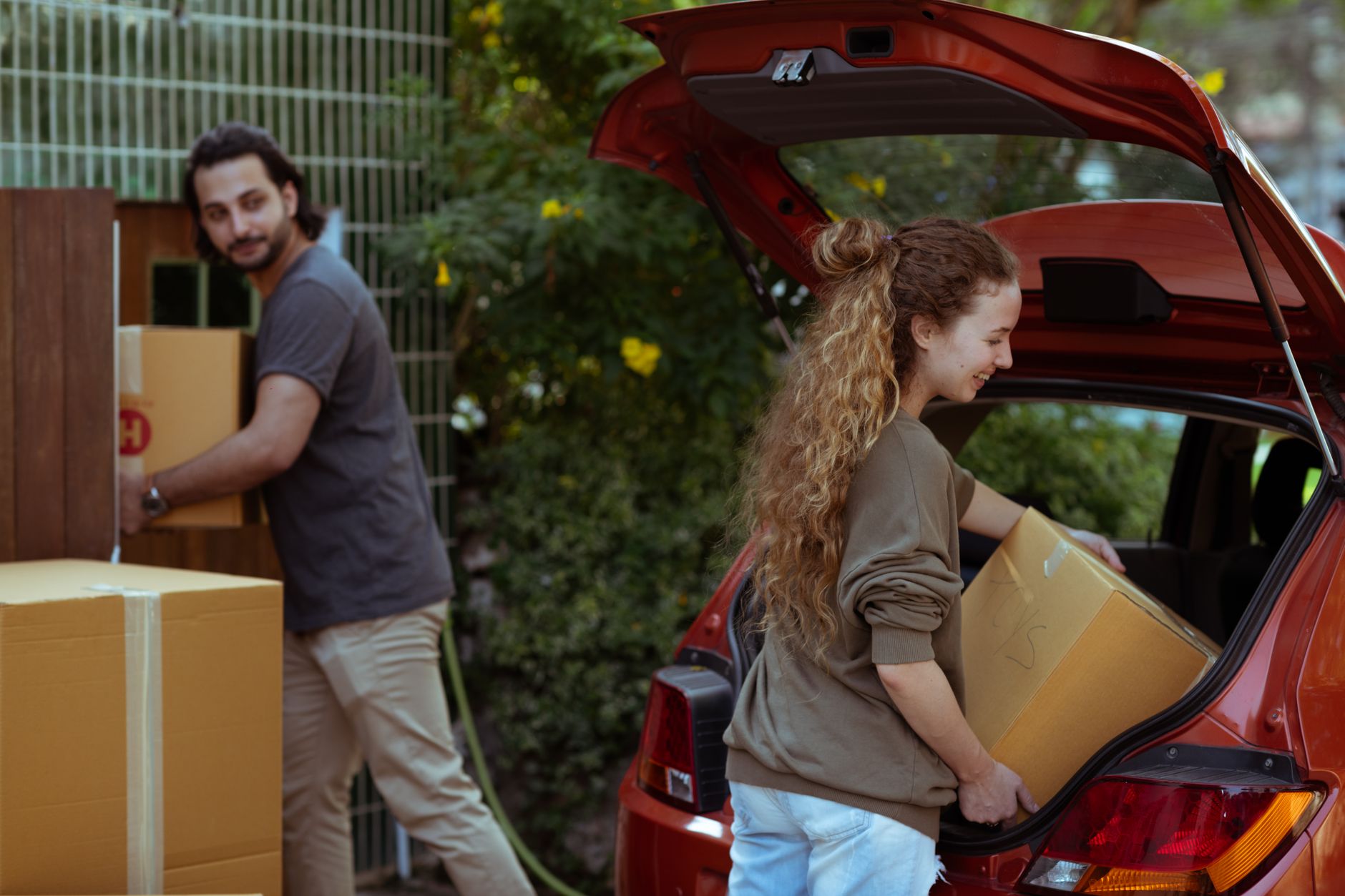 A family moving into a new home